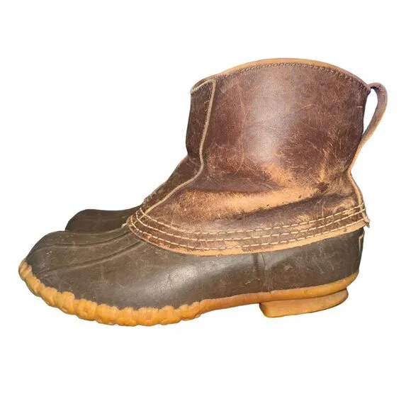 Vtg L.L. Bean Duck Boot Men's Size 6 M Brown Leather Maine Hunting Shoes