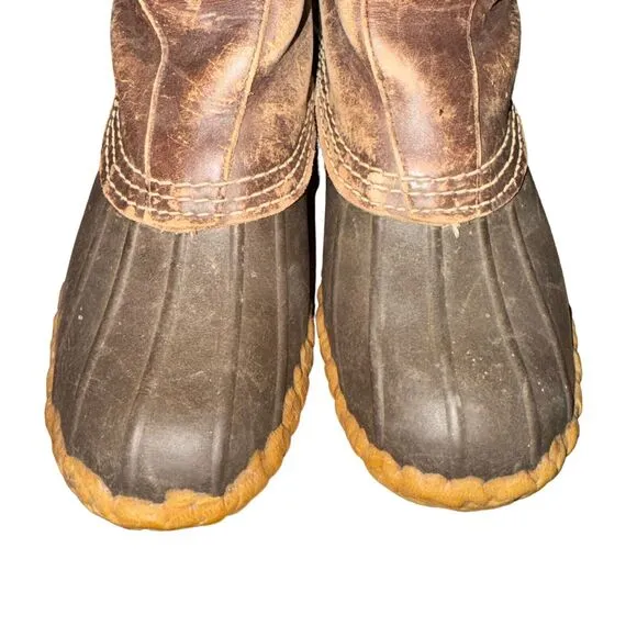 Vtg L.L. Bean Duck Boot Men's Size 6 M Brown Leather Maine Hunting Shoes