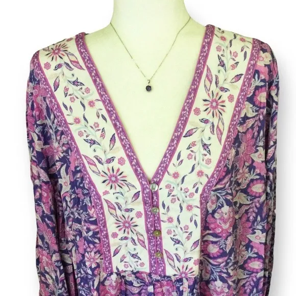Was $80 AVEOLOGY Boho 2in1 Tunic Dress &amp; Top - Purple Paisley - Size 3X/4X - NWT