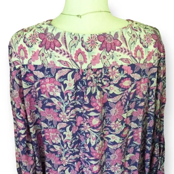Was $80 AVEOLOGY Boho 2in1 Tunic Dress &amp; Top - Purple Paisley - Size 3X/4X - NWT