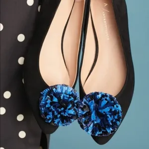 Whimsical Anthropologie Raffia Pom Pom Flats – NWT Size 6