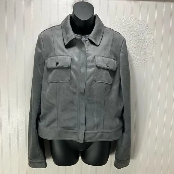 WHITE HOUSE BLACK MARKET Faux Suede Jacket