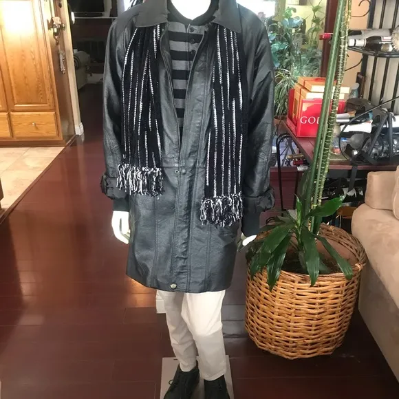 “Whole outfit” Black leather by USA LEATHER/ Blacktop shoes by JEFFREY TYLER.