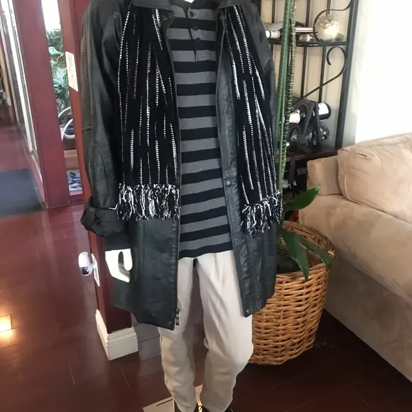 “Whole outfit” Black leather by USA LEATHER/ Blacktop shoes by JEFFREY TYLER.