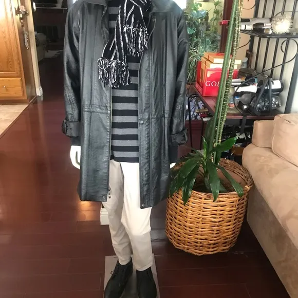 “Whole outfit” Black leather by USA LEATHER/ Blacktop shoes by JEFFREY TYLER.