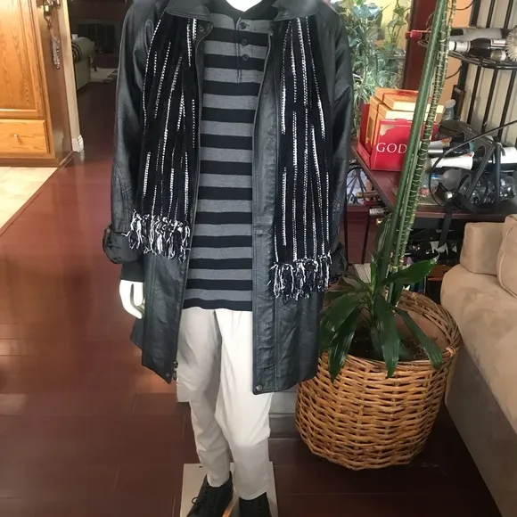 “Whole outfit” Black leather by USA LEATHER/ Blacktop shoes by JEFFREY TYLER.