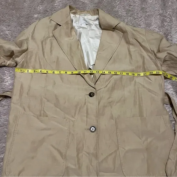 Wilfred linen blend beige blazer with belt