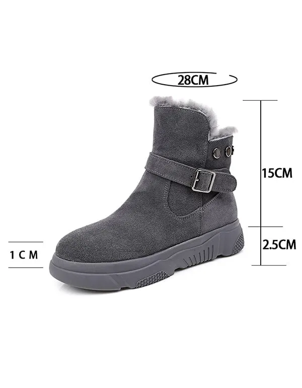 Winter Suede Plush Women's Plus Size Boots