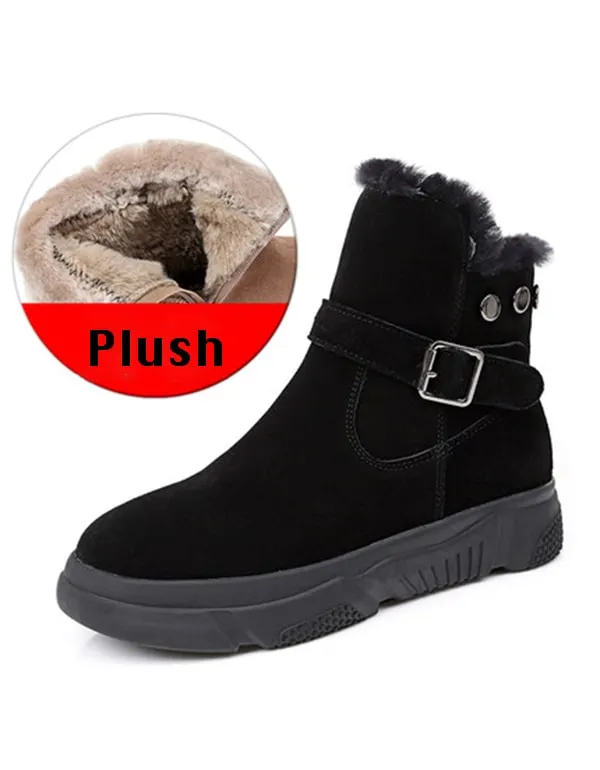 Winter Suede Plush Women's Plus Size Boots