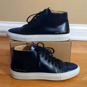 Woman by Common Projects Achilles Mid Sneakers Black - Style 4028 - Size EU 38