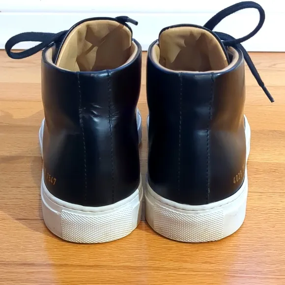 Woman by Common Projects Achilles Mid Sneakers Black - Style 4028 - Size EU 38