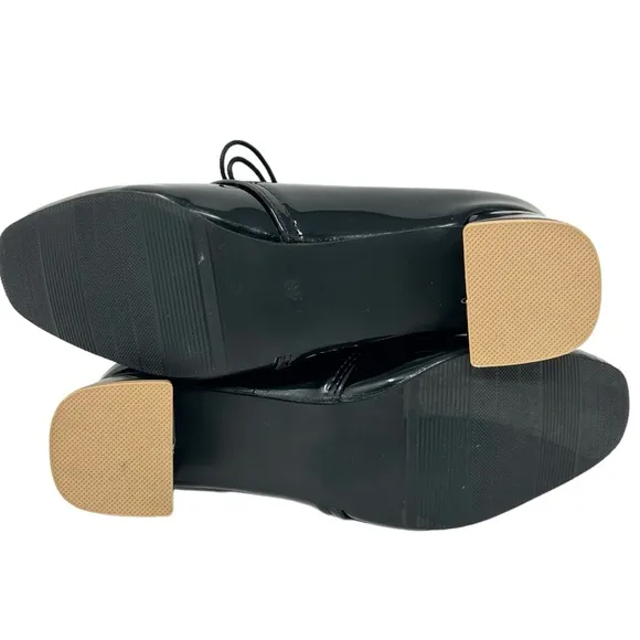 Women's Block  Heel Oxford Patent Leather Pumps