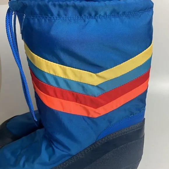 Women’s Boys vintage moon snow boots size 7 8 Chevron 80s rubber