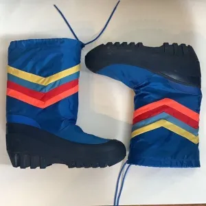 Women’s Boys vintage moon snow boots size 7 8 Chevron 80s rubber