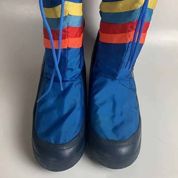 Women’s Boys vintage moon snow boots size 7 8 Chevron 80s rubber