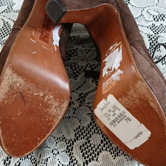 Womens  Brown Suede Lace-Up Shoes