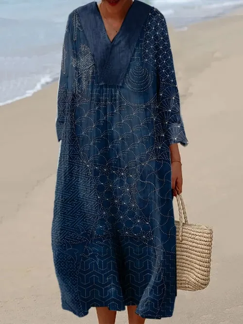 Women's Casual Retro Art Print Dress