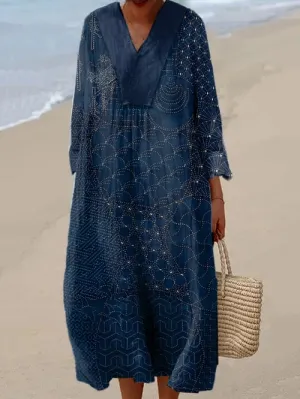 Women's Casual Retro Art Print Dress