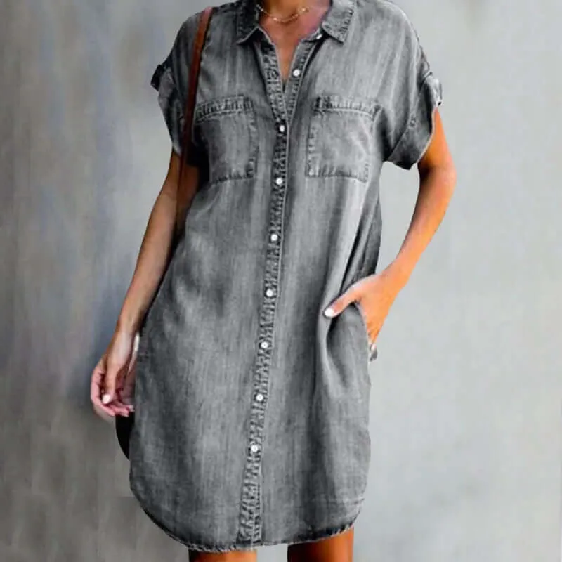 Women's Denim Shirt Dress | Casual Button-Down Style