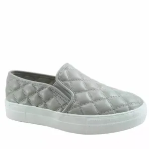 Women's Fashion Slip On Round Toe Double Platform Flat Quilted Sneaker Shoes