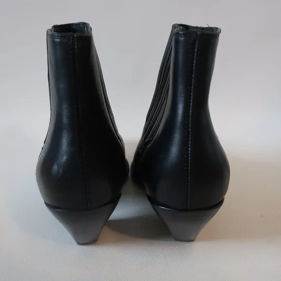 Womens Golden Goose Black Cowgirl Ankle Leather Boots 38 EUR/US 8