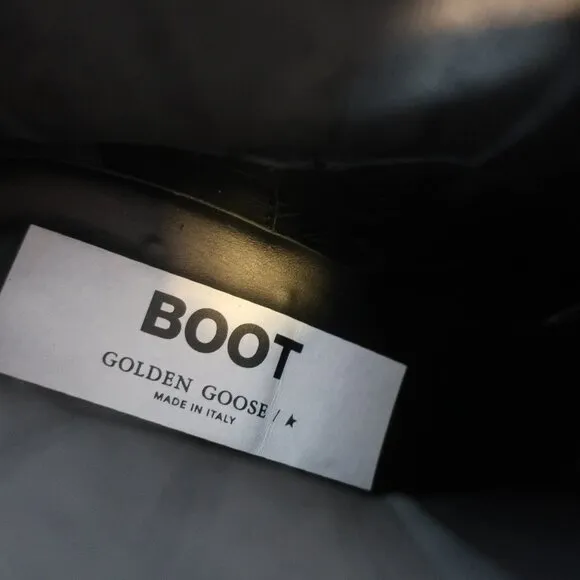 Womens Golden Goose Black Cowgirl Ankle Leather Boots 38 EUR/US 8