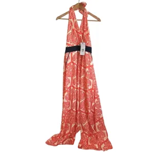 Women's Halter Neck Jumpsuit In Orange