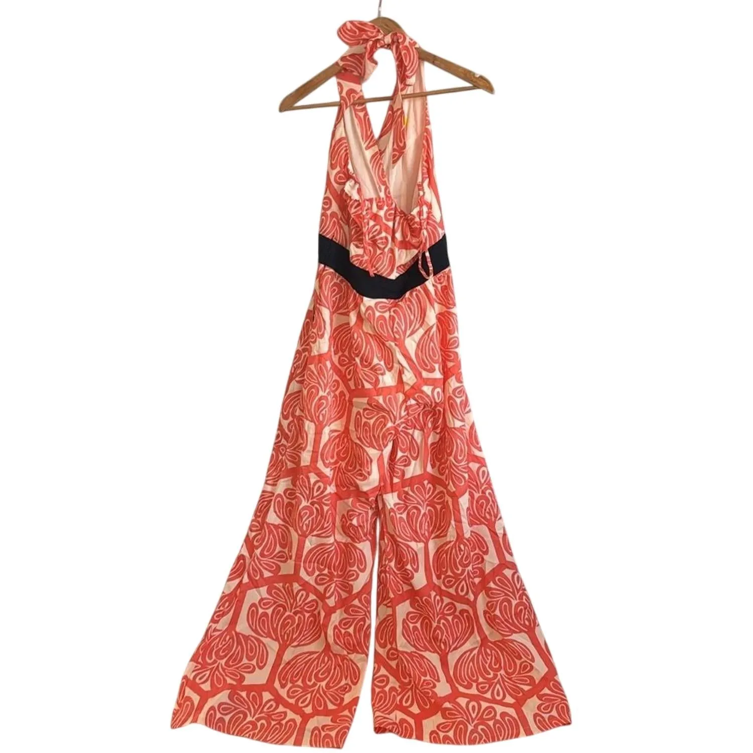 Women's Halter Neck Jumpsuit In Orange