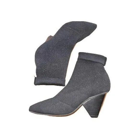 Womens Jeffrey Campbell Black Socklining Leather Ankle Booties Boots Size 7
