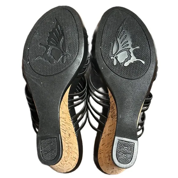 Women’s Naturalizer Black Slip On 2” Wedge Sandals - Size 8.5M - NWOT