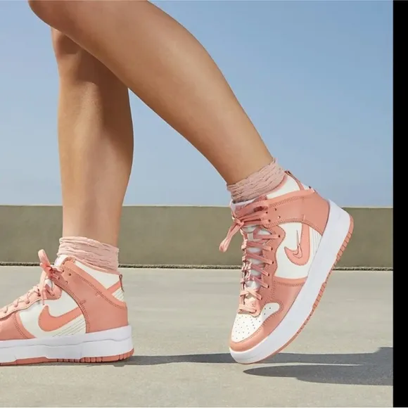 Women's Nike Dunk High Up Light Madder Root Crimsom Bliss. Size 8.5
