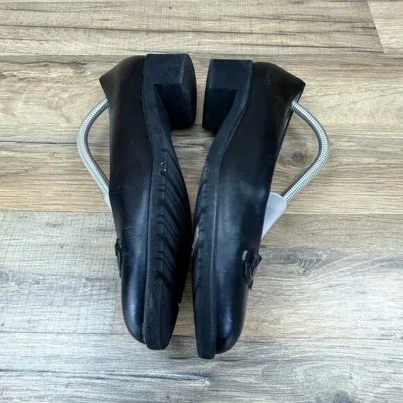 Women's Size 7B Salvatore Ferragamo Boutique Black Leather Classic Heels Shoes