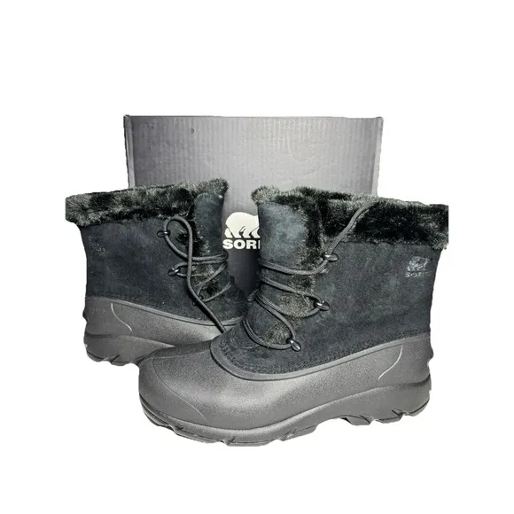 Womens Sorel Sueded Winter Boots Black Snow Angel Size 9 NEW IN BOX