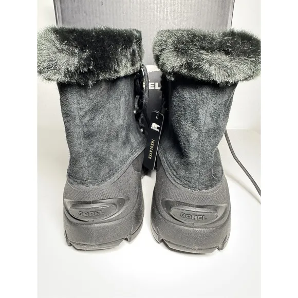 Womens Sorel Sueded Winter Boots Black Snow Angel Size 9 NEW IN BOX