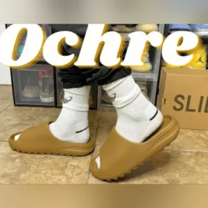 Yeezy Adidas Originals Kid's Ochre Brown Slide Sandals Size 13K