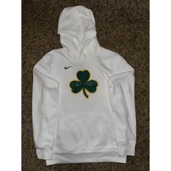 Youth Boston Celtics Nike White 2018/19 City Edition Essential Pullover Hoodie