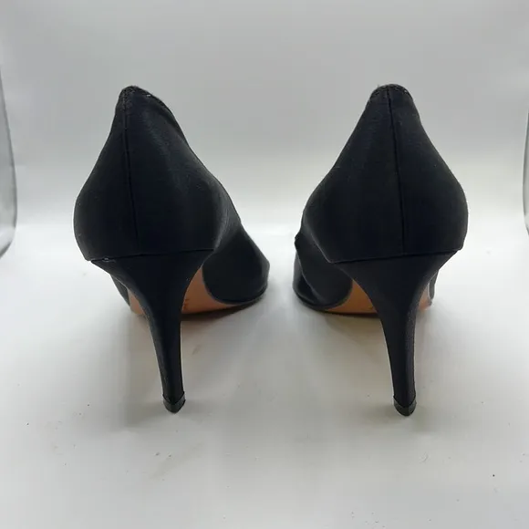 Yves Saint Laurent Heels Shoes Nylon Leather Black Womens Size 8 M