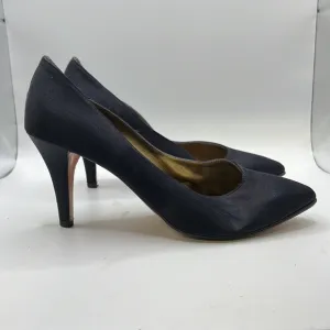 Yves Saint Laurent Heels Shoes Nylon Leather Black Womens Size 8 M