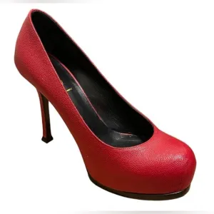Yves Saint Laurent Red Pebbled leather heels - Excellent condition