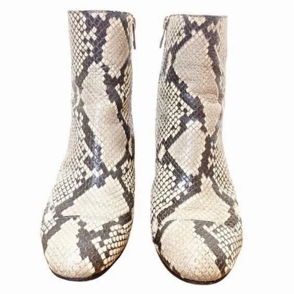 Zadig &amp; Voltaire Lena Ankle Booties - Glitter - Snakeskin Leather Print
