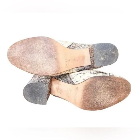 Zadig &amp; Voltaire Lena Ankle Booties - Glitter - Snakeskin Leather Print
