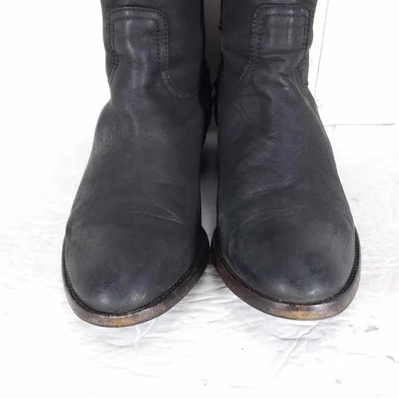 ZADIG &amp; VOLTAIRE Women’s EU40 US 9-9,5 Black Leather Studded Ankle Boots