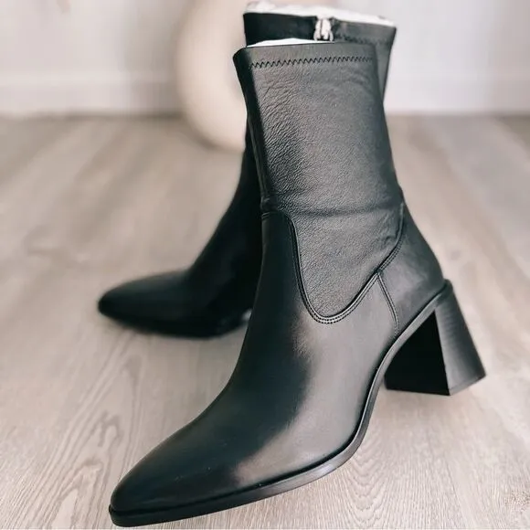 Zara Ankle Heeled Genuine Leather Boots New
