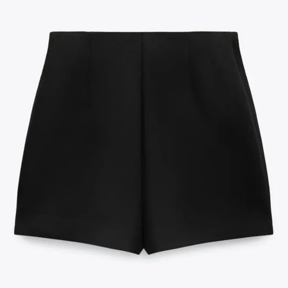 Zara Black Skort Side Slit Detail