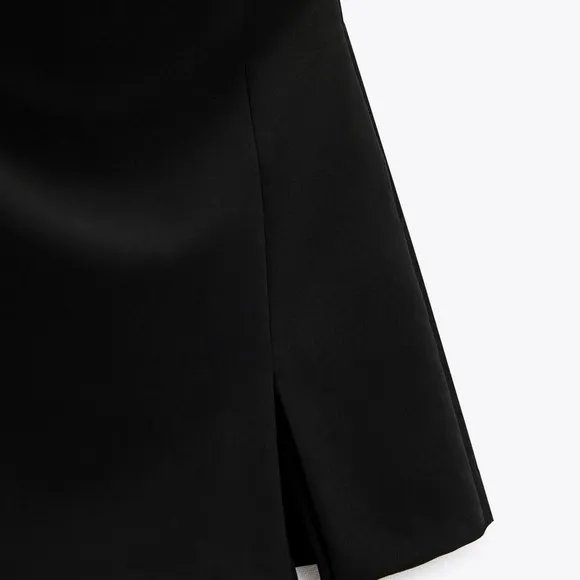 Zara Black Skort Side Slit Detail