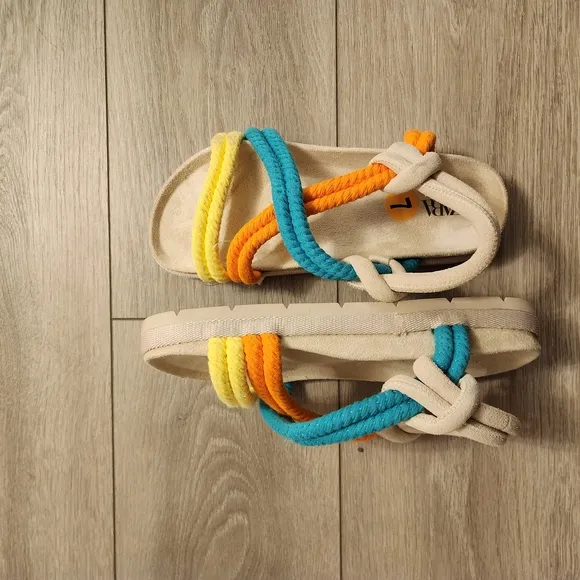 Zara Colorful Braided Sandals