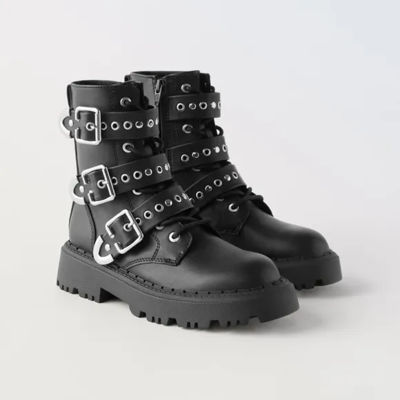 ZARA KIDS STUDDED ANKLE BOOTS
