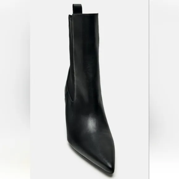 Zara Leather Wedge Ankle Boots