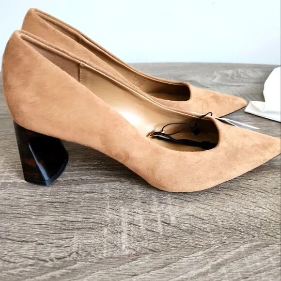 ZARA NEW WOMEN'S SHOES BLOCK HIGH HEELS BROWN COLOR SIZE US 6,5 EU 37