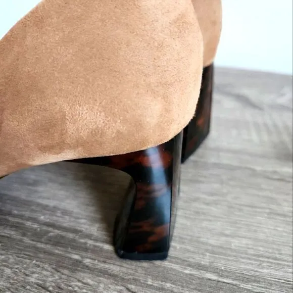 ZARA NEW WOMEN'S SHOES BLOCK HIGH HEELS BROWN COLOR SIZE US 6,5 EU 37